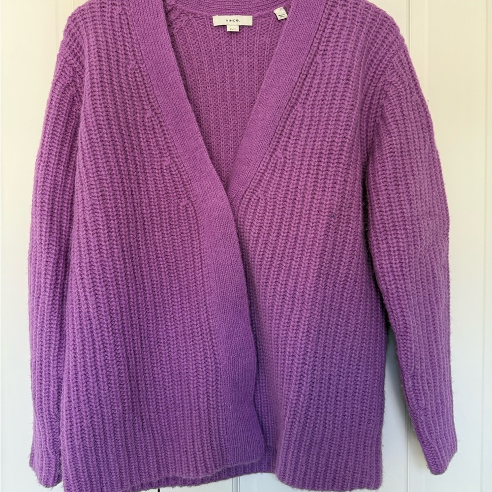 Vince Purple Women's cardigan chunky sweater